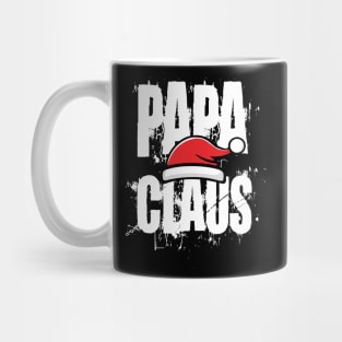 Santa Hat Papa Claus White Text Mug